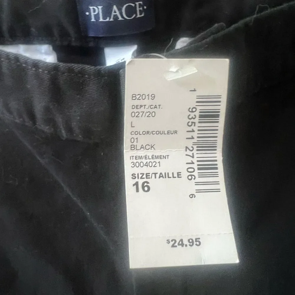 The Children’s Place Girls Uniform‎ Chino Pants Sz 16 Black NWT